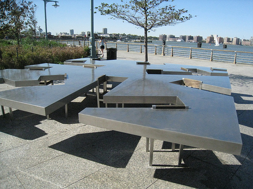 tables and chairs on the hudson